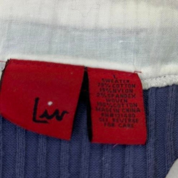 Y2K Preppy Layered Sweater Vest Top, blue, button down - Picture 7 of 8